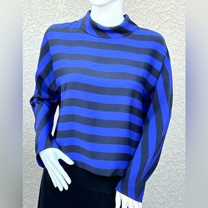 Chico's Black Label Mitered Zip Back Long Dolman Sleeve Blouse sz 00